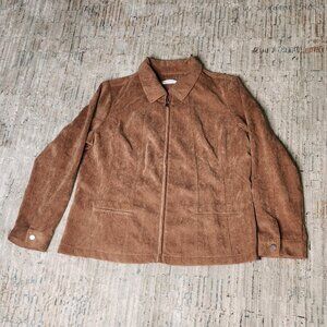 Christopher & Banks Jacket, Size L, Women's Tan Corduroy Stretch